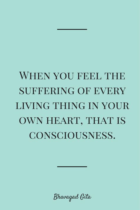 When you feel the suffering of every living thing in your own heart, that is #consciousness.[Bhavagad Gita] #quote Bhagwad Gita, Yogananda Quotes, Eckart Tolle, Cheating Spouse, Hindu Quotes, Geeta Quotes, Gita Quotes, Krishna Quotes, Karma Quotes