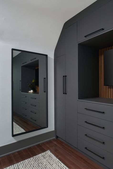 Gray And Wooden Bedroom, Dark Grey And Wood Bedroom, Dark Grey Cupboards Bedroom, Black And Brown Wood Bedroom, Small Dark Closet, Black Fitted Wardrobes Bedroom, Dark Grey Wardrobe Bedroom, Grey Cupboards Bedroom, Gray Wardrobe Bedroom