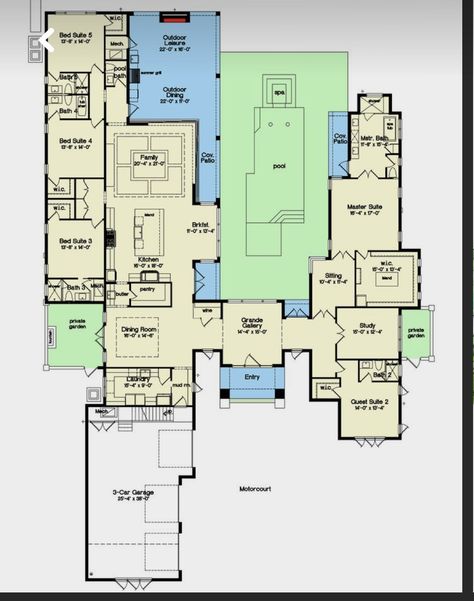 Two Houses In One Floor Plans, Modern Home Design Plans, Modern Transitional House Plans, Modern Transitional Home, Transitional House Plans, 6 Bedroom House Plans, Transitional Home, House Layout Plans, Blue Prints