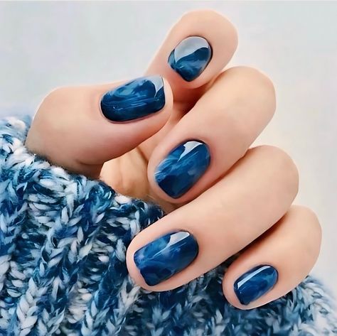 Elevate Your Autumn Nails || As the autumn breeze sets in, it's time to give your nails a seasonal makeover, and there's no better way to do it than with the timeless allure of dark blue and French navy hues. Here's why I adore these shades for fall and how you can rock them with confidence. Dark blue and french navy nails exude sophistication and versatility, effortlessly complementing a variety of fall ensembles. Whether you're donning cozy sweaters or sleek evening attire, these shades a... Blue November Nails, November Nails Blue, Navy And Copper Nails, Dark Blue Nails Design, Blue Autumn Nails, Nail Art Dark Blue, Fall Blue Nails, Dark Blue Nail Designs, Nail Art Dark