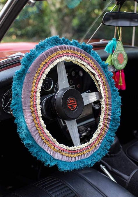 Velvet Car, Hippie Car, Trip To India, Pet Hammock, Trunk Organization, Cute Car Accessories, Car Steering Wheel Cover, Faux Succulents, Car Gifts