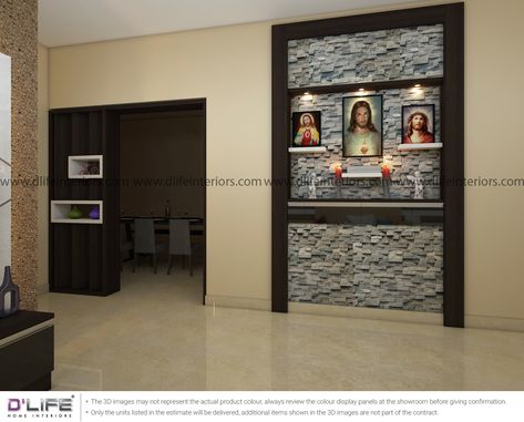 This design can be an ideal choice; it serves as a fully functional and beautiful prayer unit without consuming much floor space. Office Partition Design, Kitchen Interior Design, Ash Wednesday, Office Partition, Home Altar, Interior Design Company, Beautiful Prayers, Partition Design, Interior Design Companies