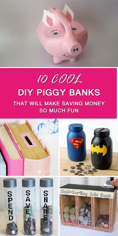 Piggy Banks Ideas, Homemade Piggy Banks, Piggy Bank Ideas, Diy Coin Bank, Diy Piggy Bank, Baby Piggy, Piggy Bank Diy, Diy Bank, Pink Piggy Bank