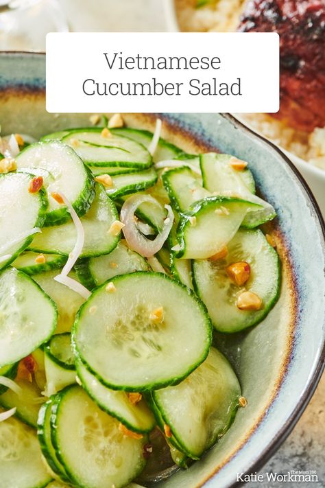 Healthy Vietnamese Recipes, Vietnamese Cucumber, Easy Vietnamese Recipes, Make Ahead Salads, Cucumber Salad Recipe, Adobo Recipe, Fresh Salad Recipes, Vegan Fish, Cucumber Recipes Salad