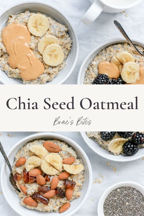 Chia Seed Oatmeal, Chia Seed Breakfast, Chia Breakfast, Healthy Foods To Make, Chia Recipe, Chia Seed Recipes, Healthy Food Guide, Food Advice, Diet Smoothie Recipes