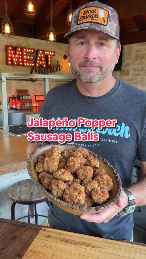 Meat Church, Pickled Jalapeno Peppers, Bbq Supplies, Jalapeno Peppers, Traeger Recipes, Hot Sausage, Sausage Balls, Appetizers Easy Finger Food, Smoked Cooking