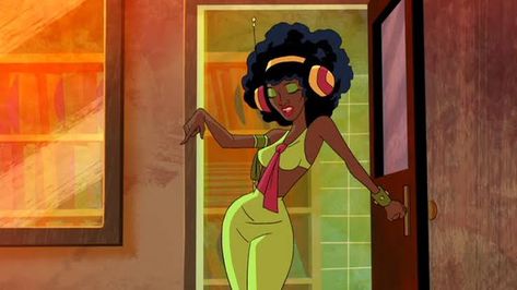 Scooby Doo! Angel Dynamite, Costume Ideas For Black Women, Costumes For Black Women, Scooby Doo Mystery Inc, Scooby Doo Mystery Incorporated, Bantu Knots, Black Cartoon Characters, Afrocentric Art, Jessica Rabbit