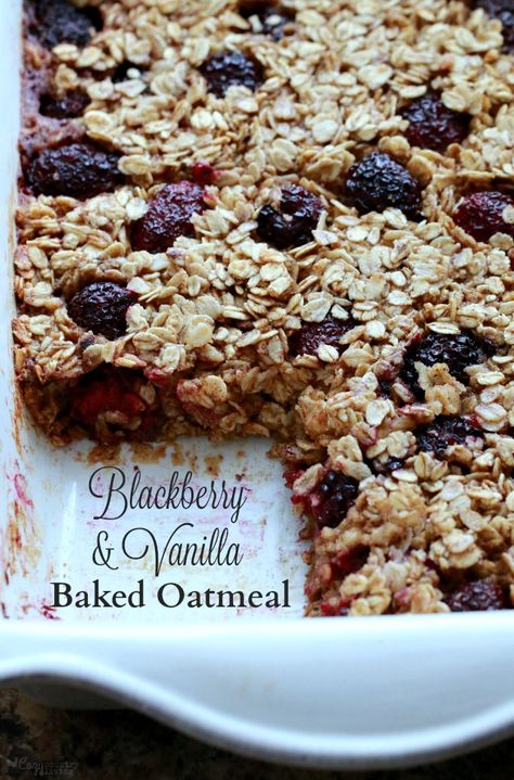 Freezer Snacks, Baked Oatmeal Recipes Healthy, Blackberry Oatmeal, Blackberry Peach, Snowy Morning, Healthy Foods To Make, Blackberry Recipes, Medicine Tips, Healthy Food Habits