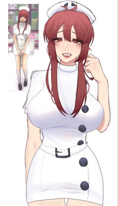 Nurse Oc Art, Nurse Oc, Yandere Simulator Fan Art, Yandere Simulator Characters, Nurse Art, Yandere Characters, Arte Punk, Oc Art, My Teacher