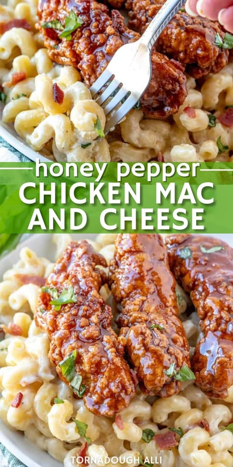 Pepper Mac And Cheese, Honey Pepper Chicken, Chicken Mac And Cheese, Resep Pasta, Fast Dinner, Food Budget, Budget Plan, Fast Dinner Recipes, Chicken Entrees