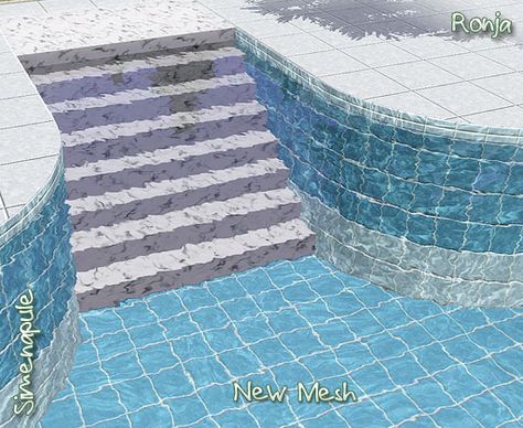 Sims 4 Pool, Decoration Stairs, Pool Stairs, Sims 3 Mods, Sims 4 Tsr, Die Sims 4, Sims Baby, Sims 4 Black Hair, Play Sims 4