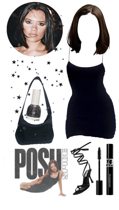 outfit 229 | 👠 | spice girls - posh spice Outfit | ShopLook Posh Spice 90s Outfit, Posh Spice Halloween Costume, Posh And Becks Costume, Posh Spice Aesthetic, Posh Spice Makeup, Posh Spice 90s, Posh Spice Outfit, Posh Spice Costume, Spice Girls Aesthetic