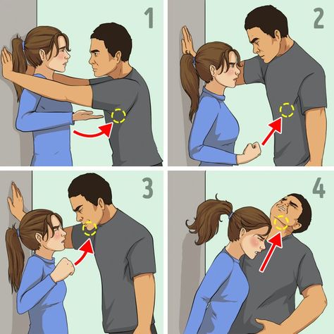 7 Self-Defense Techniques for Women Recommended by a Professional / Bright Side Self Defence Training, Trening Sztuk Walki, Self Defense Moves, Self Defense Women, Self Defense Tips, Self Defense Martial Arts, Survival Skills Life Hacks, Self Defense Techniques, Survival Life Hacks