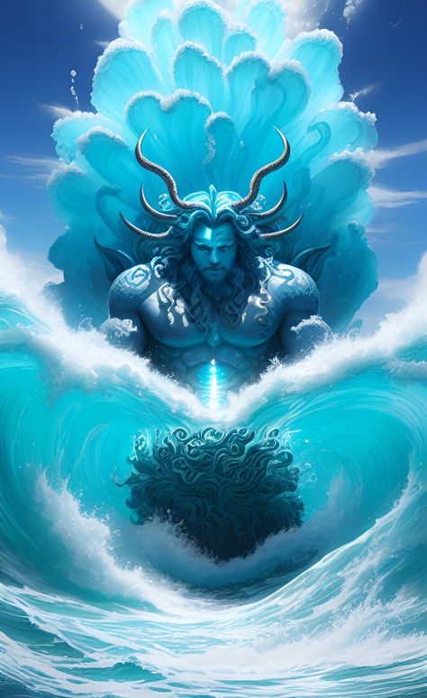 Neptune God of the Sea created with ai  #aiart #neptune #god #godofthesea #aiartist #ai #viral #viralart  #conceptart #characterdesign #midjourney #wombodream #nct #dalle2 #art #water #sea #godofwater #watergod Posiden Fantasy Art, Ocean God Fantasy Art, Ocean Goddess Art, Water Goddess Art, Greek Paganism, Neptune God Of The Sea, God Of The Ocean, Magi Oc, Dnd Gods