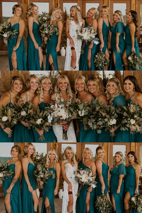 Rustic Country Boho Wedding, Western Farm Wedding, Western Groomsmen And Bridesmaid Attire, Country Wedding Colors Spring, Country Themed Wedding Colors, Neutral Wedding Colors Western, Yellowstone Wedding Ideas, Rustic August Wedding, Summer Wedding Western