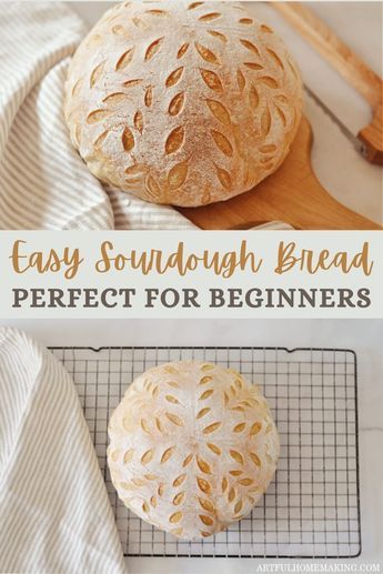 Try this simple sourdough bread recipe that's a great choice for beginners! Simple Sourdough Bread, Sourdough Scoring, Easy Sourdough Bread, Easy Sourdough Bread Recipe, Simple Sourdough, Easy Sourdough, Starter Recipe, Homemade Sourdough Bread, Artisan Bread Recipes