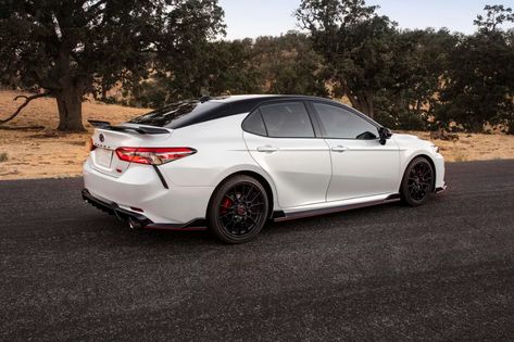 Toyota Camry Trd, 2021 Toyota Camry, 2020 Toyota Camry, Mid Size Sedan, Camry Se, Car Goals, White Car, Sport Seats, Sports Sedan