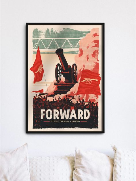 A digital artwork featuring the famous Arsenal cannon surrounded by Arsenal supporters. The Arsenal cannon is an iconic piece of Arsenal imagery that defines the character of the club, which makes this a fantastic gift for any Gooner. Arsenal Cannon Tattoo, Arsenal Vintage, Vintage Arsenal Poster, Arsenal Poster, Arsenal Cannon, Arsenal Fc Art, All Or Nothing Arsenal, Manly Apartment, Arsenal Gifts