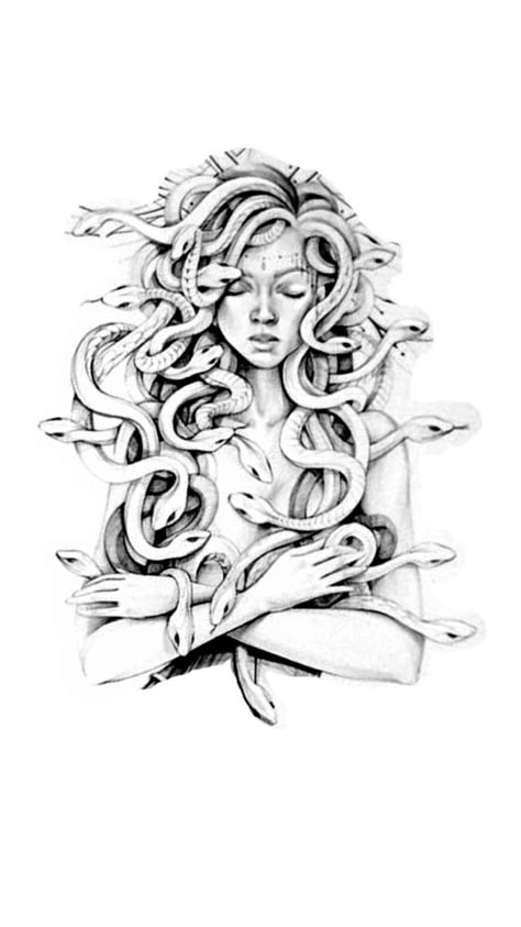 Medusa Pinup Tattoo, Medusa Full Body, Gigi Tattoo, Medusa Artwork, Medusa Drawing, Moth Tattoo Design, Medusa Tattoo Design, Medusa Art, Blue Rose Tattoos