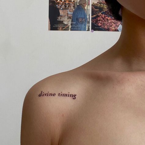 Divine Time Tattoo, Divine Timing Tattoo, Timing Tattoo, New Tattoo Ideas, Divine Timing, Time Tattoos, Never Gonna, Symbolic Tattoos, Simplistic Tattoos