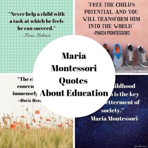 These Maria Montessori quotes about children, education and life will inspire you each day. Maria Montessori is the creator of the Montessori Method and curriculum. Early Education Quotes, Quotes About Children, Early Childhood Quotes, Maria Montessori Quotes, Montessori Quotes, Childhood Quotes, Play Quotes, Educational Quotes, Montessori Method