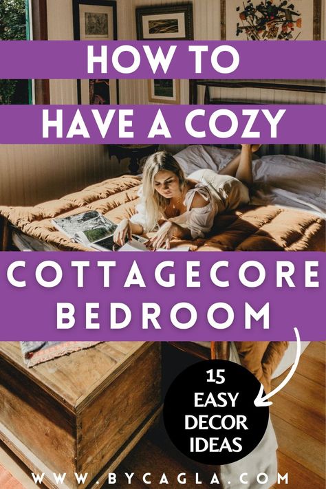 Cozy bedroom Cottagecore Bedroom Decor Diy, Cottagecore Bedroom Diy, Vintage Cottagecore Bedroom, Diy Cottagecore Decor, Cottagecore Bedrooms, Bedrooms Ideas For Couples, Cottagecore Interior Design, Cottagecore Bedroom Decor, Bedroom Aesthetic Ideas