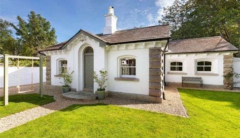 Estate of grace: Period gate lodge with a modern makeover minutes from the beach Small House Exteriors, Solid Fuel Stove, Garden Kids, House Styling, Mosaic Floor Tile, Bungalows For Sale, Gate House, Narrow Hallway, Mosaic Flooring