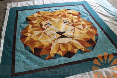 Lion Quilt, Animal Quilts, Free Motion Quilting, Longarm Quilting, Quilt Patterns Free, Quilt Piecing, Free Tutorial, The Lion, Machine Quilting