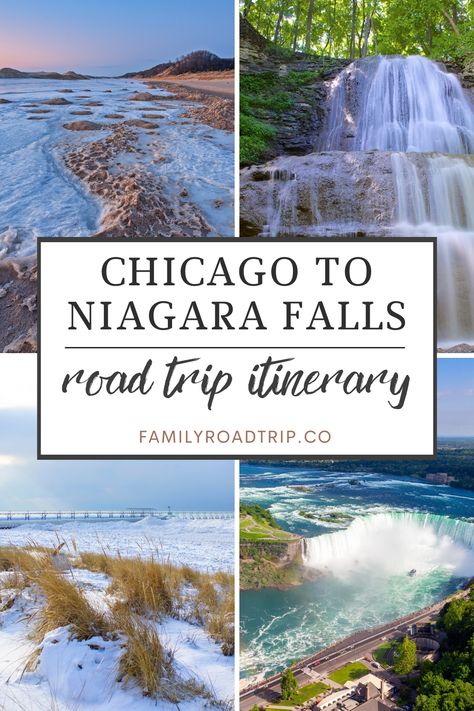 How to plan an epic road trip from Chicago to Niagara Falls - 3 different itinerary suggestions taking in the west of the Great Lakes en route to the amazing Niagara Falls | Drive Chicago to Niagara Falls | Niagara Falls road trip itinerary from Chicago | familyroadtrip.co Niagara Falls Itinerary, Niagra Falls Ontario Canada Itinerary, 1 Day In Niagara Falls, Niagara Falls In September, Niagara Falls Road Trip, Niagara Falls With Kids, Road Trip To Niagara Falls, Niagra Falls Road Trip, Niagara Falls Vacation