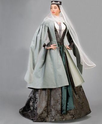 National men and women clothing in Georgia - Nationalclothing.org Georgian Clothing, Georgian Dress, Baba Jaga, National Clothes, National Dress, Couture Mode, Old Fashion, Historical Costume, Folk Costume