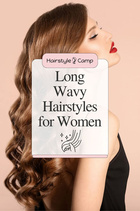 Long Wavy Hairstyles for Women How To Do Wavy Hair, Long Wavy Hair Styles, Wavy Long Hairstyles, Using A Curling Iron, Long Wavy Hairstyles, Wavy Hair Styles, Wavy Layered Hair, Voluminous Waves, Longer Hair Faster