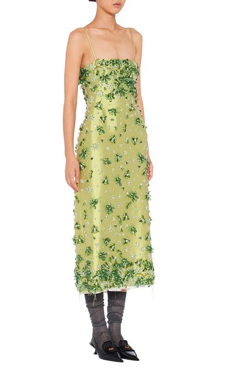 Miu Miu Fashion, Miu Miu Embellished, Silk Wool, Embellished Dress, Embroidered Silk, Moda Operandi, Miu Miu, Fashion Collection, Strapless Dress