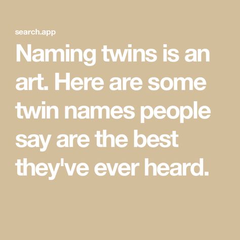 Naming twins is an art. Here are some twin names people say are the best they've ever heard. Cute Twin Names, Names For Twins, Twins Aesthetic, Blonde Twins, Twin Names, Cute Twins, Names With Meaning, Baby Names, Kids And Parenting