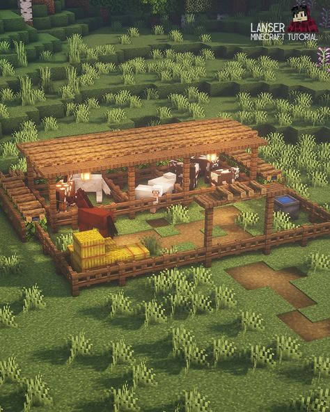 Minecraft Farm Ideas Animal Barn, Minecraft Sheep Farm Design, Sheep House Minecraft, Animal House Minecraft, Cute Minecraft Animal Pens, Sheep Pen Minecraft, Sheep Farm Minecraft, Animal Pens Minecraft, Minecraft Sheep Farm