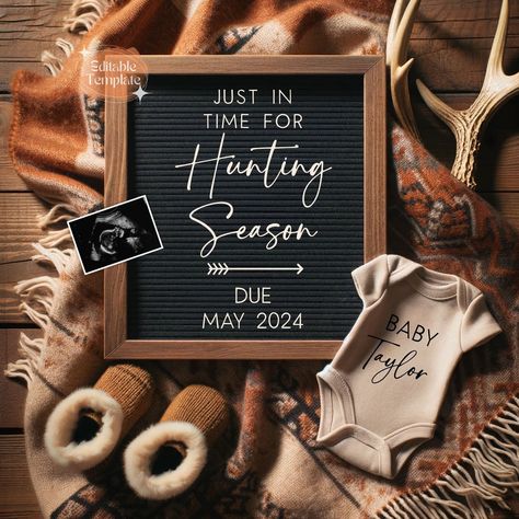 "🦌 Introducing our Deer Hunting Pregnancy Announcement Digital Template - the perfect way to share your exciting news with a touch of the great outdoors! This adventurous baby reveal design, themed with \"It's A Boy\" motifs, offers a unique and heartwarming way to announce your little one's arrival. Download now and embark on your next big adventure with style! ** DEMO LINK **  https://www.corjl.com/d/2NFF1M 🚀 Demo this item now! Get a sneak peek of the editing experience before purchasing. Simply copy and paste this link into your web browser to access a demo version where you can preview all customizable elements. See first-hand how easily you can personalize the announcement with your own photos and design elements.  💻 We recommend customizing your announcement on a computer for the Cute Pregnancy Announcement Ideas, Forest Baby Announcement, Ideas To Tell Husband About Pregnancy, Future Hunting Buddy Announcement, Last Baby Announcement, Maternity Hunting Pictures, Hunting Baby Announcement, Country Baby Announcement, Pregnancy Reveal To Family