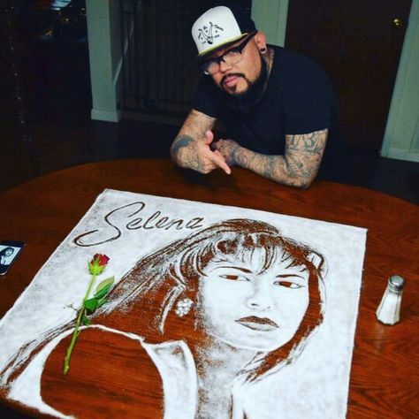 Posted on fb by AB Quintanilla Ab Quintanilla, Princess Selena, Selena Fanart, Selena Art, Selena And Chris Perez, Chris Perez, Salt Art, Selena Pictures, Selena Q