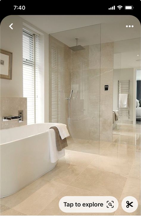 Creme Bathroom Ideas, Beige Ensuite, Creme Bathroom, Light Beige Bathroom, Beige Bathroom Floor, Bad Beige, Greige Bathroom, Modern Beige Bathroom, Beige Bathrooms