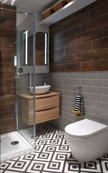 Brown Tiles Bathroom, Brown Bathroom Walls, Bathroom Tiles Images, Dark Brown Bathroom, Brown Tile Bathroom, Dark Brown Walls, Bathroom Grey, Grey Wall Tiles, Light Grey Walls