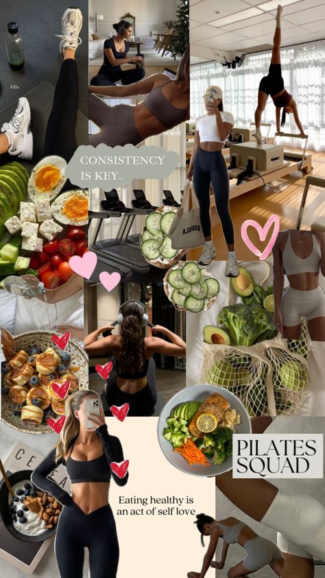 Pilates Motivation, Healthy Habits Motivation, Mat Pilates Workout, Vision Board Collage, Life Goals Future, Vision Board Examples, Pilates Body, Healthy Morning Routine, Dream Vision Board