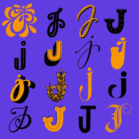 Lettering j Letter J Typography, J Typography, Funky Colors, The Letter J, Art Help, Drop Cap, Lettering Practice, Types Of Lettering, Letter J