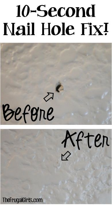 10-Second Nail Hole Fix! ~ from TheFrugalGirls.com ~ the easiest diy quick trick to patching holes in your walls! #thefrugalgirls Wall Hole Cover Ideas, Fix Hole In Wall, Fill Nail Holes, Patch Hole, Wall Nails, Frugal Girls, Home Fix, Nail Holes, White Flour