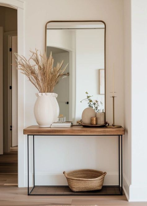 Console Table For Entryway, Small Entry Way Ideas Apartment, Entry Way Table Ideas, Small Apartment Entryway Ideas, Entryway Decor Apartment, Apartment Entry Way, Small Entry Table, Entry Table Decor Ideas, Small Apartment Entryway