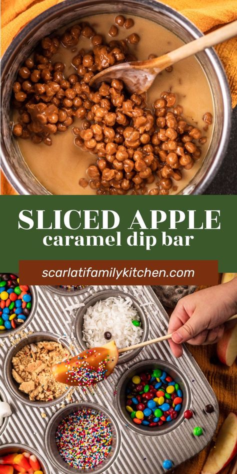 Caramel Apple Making Station, Carmel Apple Fondue Bar, Apple Station Ideas, Carmel Apple Dip Bar, Caramel Apple Slices Bar, Carmel Apple Nacho Bar, Apple Fondue Bar, Carmel Apple Topping Bar, Caramel Apple Fondue Bar