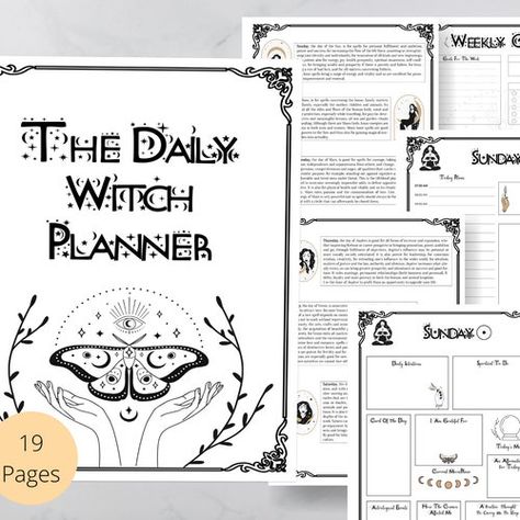 Pagan Planner, Witch Planner, Powerful Witch, Wiccan Symbols, Printable Daily Planner, Grimoire Book, Modern Witch, Work Planner, Daily Planner Printable