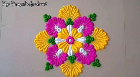 Udaipur Fits, Mini Rangoli, Flower Wall Decor Diy, Handmade Fabric Purses, Colourful Rangoli, Easy Rangoli Designs Videos, Rangoli Designs Photos, Rangoli Designs Simple Diwali, Easy Rangoli Designs Diwali