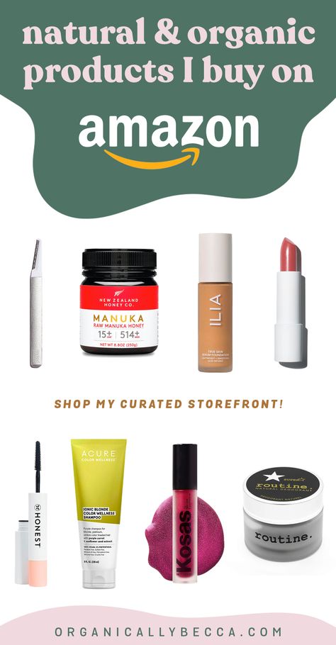 Natural & Organic Products I Buy on Amazon Eco Friendly Beauty Products, Snacks Shopping, Organic Makeup Products, Non Toxic Makeup Brands, Nontoxic Living, Purple Shampoo For Blondes, Toxic Makeup, Wellness Food, Makeup Finds