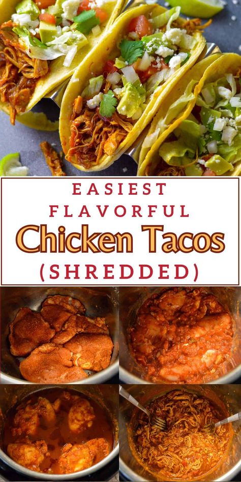 Chicken Tacos Stove Top, Instapot Chicken Tacos, Shredded Chicken Tacos Instant Pot, Chicken Tacos In Crockpot, Instant Pot Taco Chicken, Chicken Tacos Slow Cooker, Authentic Chicken Tacos, Instant Pot Shredded Chicken Tacos, Chicken Thighs Instant Pot