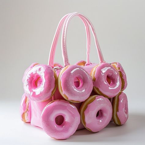 donuts bags 💅🏼 Doughnuts In A Bag, Doughnut Macaroon Bag Aesthetic, Doughnut Macaroon Bag, Donut Accessories, Doughnut Mini Backpack, Donut Bag, Donuts, Quick Saves