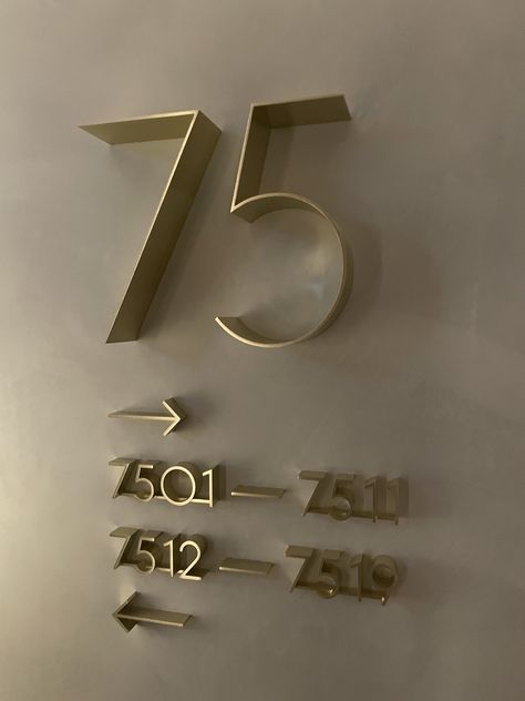 Brass Signage Design, Luxury Signage Design, Art Deco Wayfinding, Directory Signage Design, Directional Signs Design, Washroom Signage, Hotel Wayfinding, Directory Signage, Number Signage