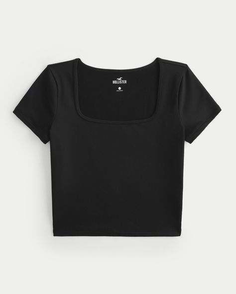 Hollister Square Neck Top, H M Finds With Codes, Eminem Daughter, Thrift List, Shein Fashion, Square Neck Top, Black Crop Top, Teen Clothing, Sweat Proof